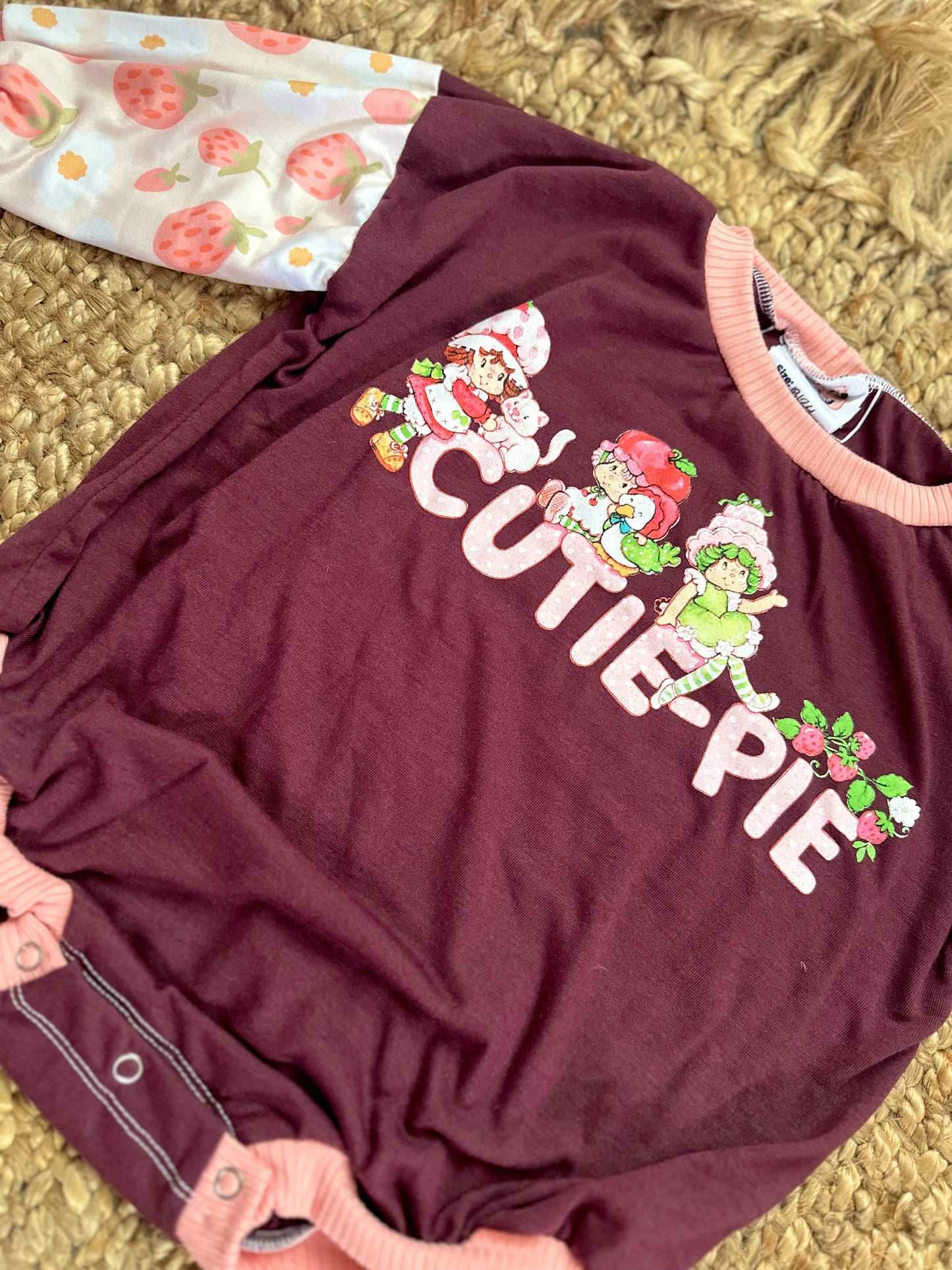 Upcycle sweater romper with snaps