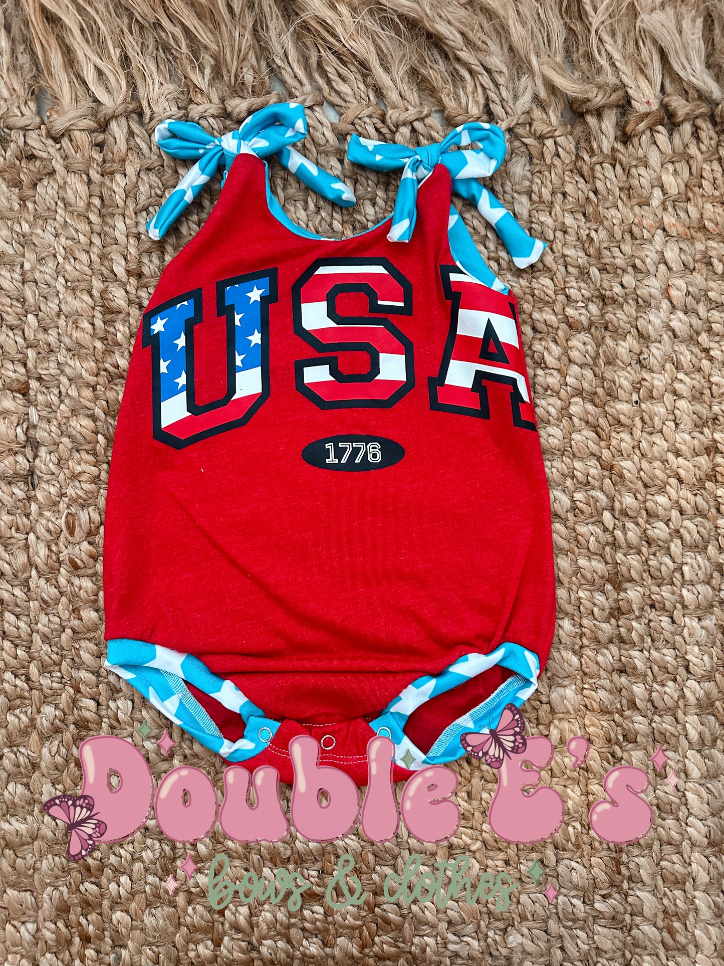6/9 Upcycled romper with snaps