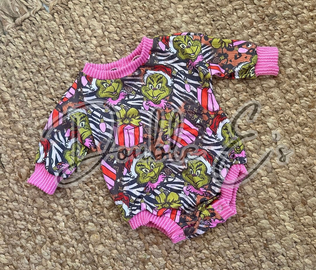 0/3 sweater romper with snaps